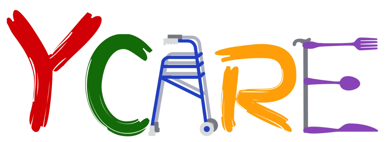 A colorful logo featuring the word Ycare.