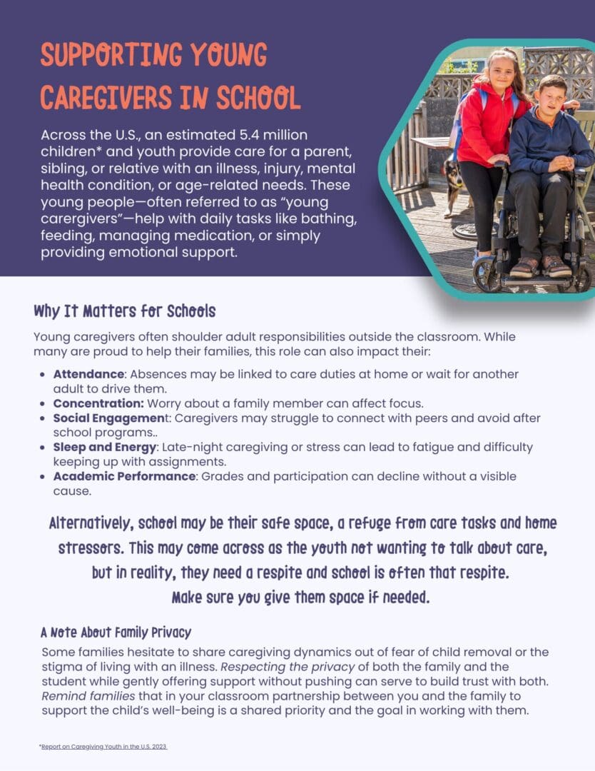 Supporting Young Caregivers in School